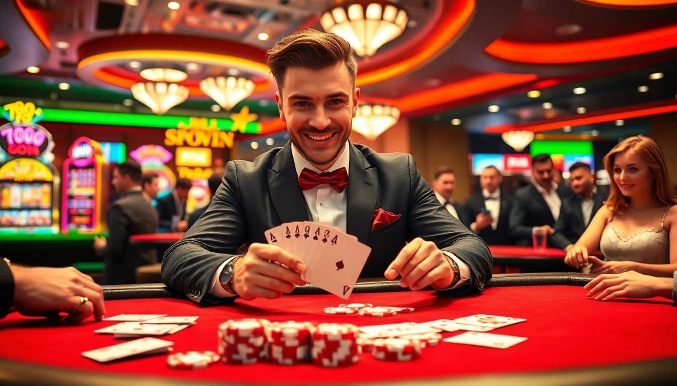 Engaged players at 789win's luxurious poker table experience thrill and excitement.