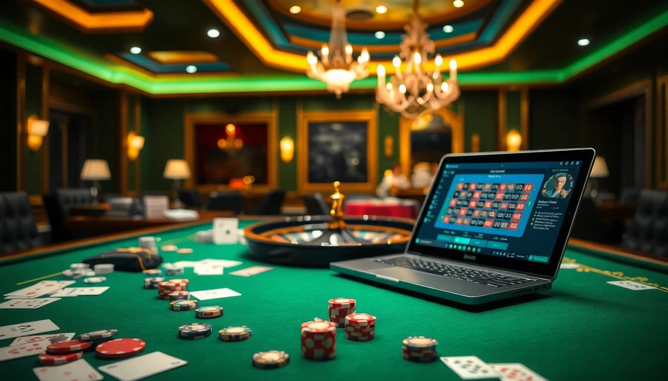 Excited players engaging with KK55 casino games at a luxurious roulette table.