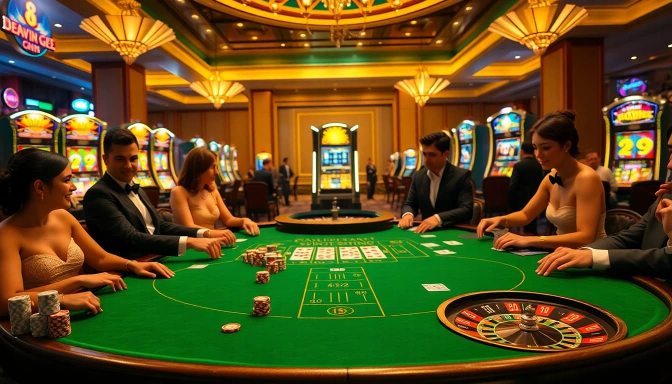 The exhilarating Baccarat gameplay at https://f168.studio/ showcasing players' excitement around the table.