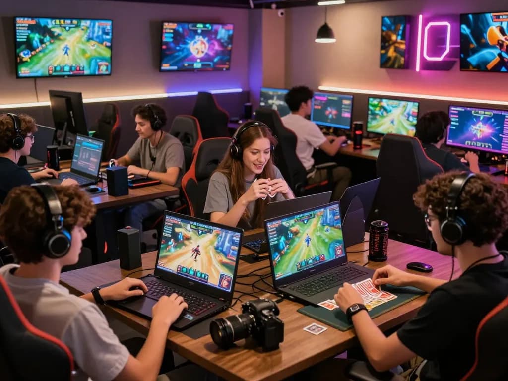 Exciting gaming scene at Sunwin showcasing players enjoying various games in a vibrant atmosphere.