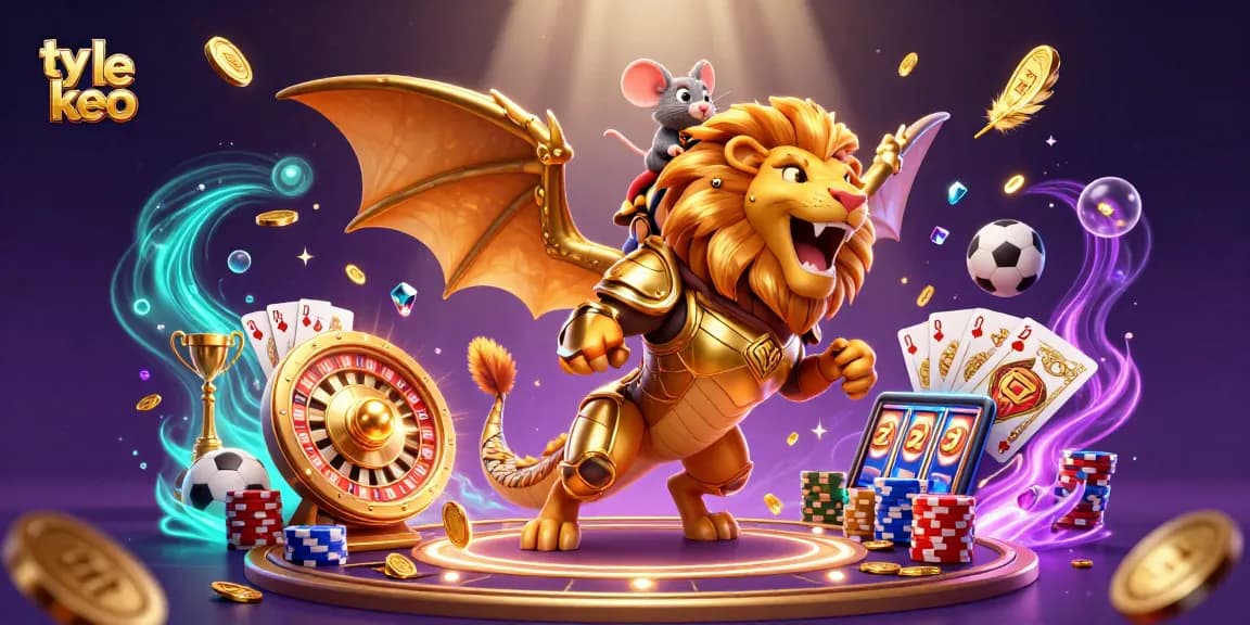 Engage in ty le keo sports betting with dynamic gaming elements in a vibrant 3D scene.