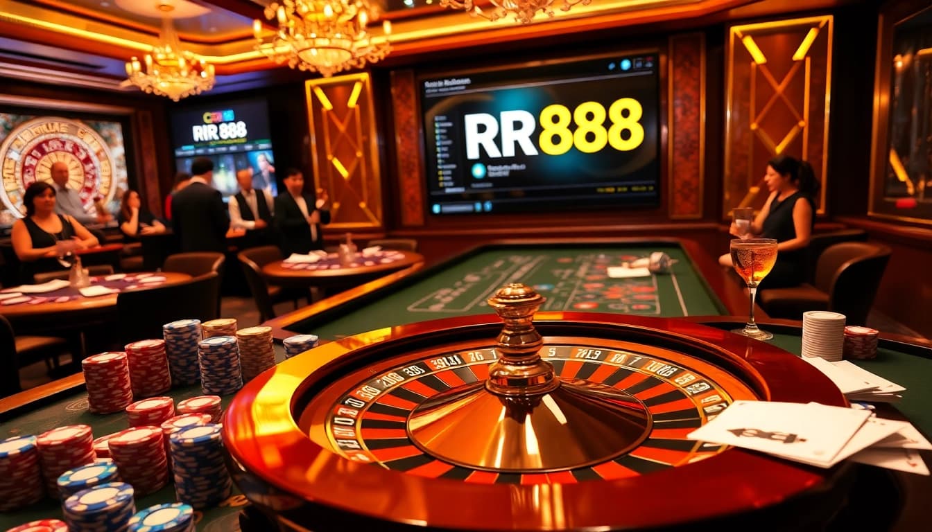 Experience the thrill of betting at https://rr88csn.com/, featuring a dynamic roulette wheel and vibrant poker chips.