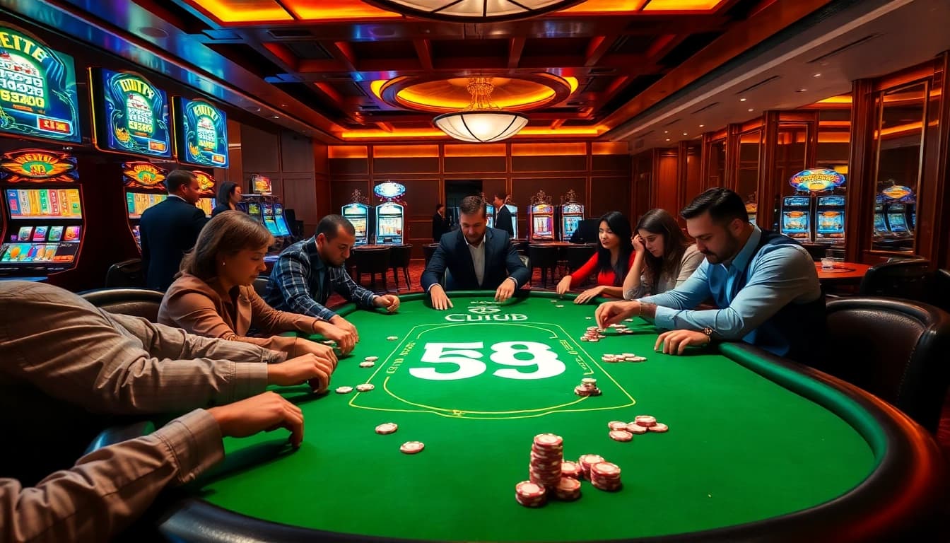 Players enjoying an exciting game at the 789club casino, showcasing vibrant poker action.