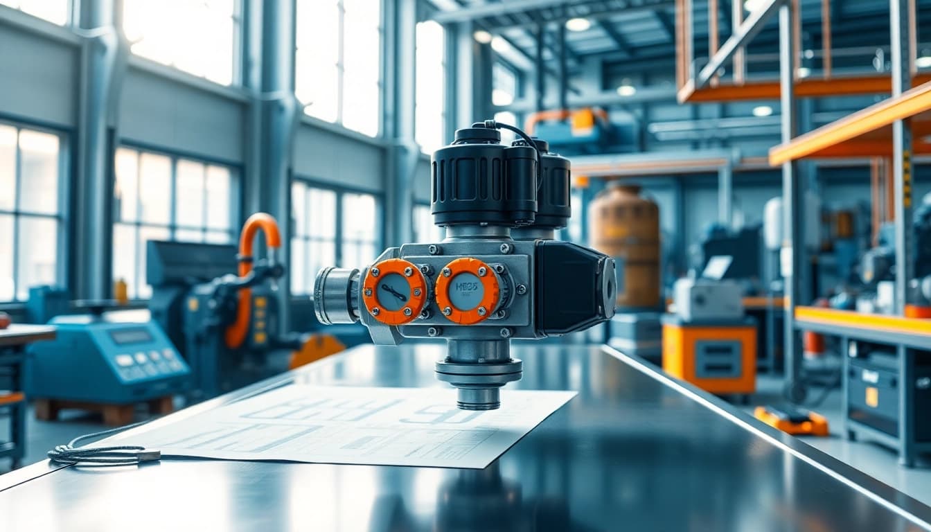 High-quality HM88 Series Three-Valve Direct Mount Manifold installed in a modern industrial workspace.