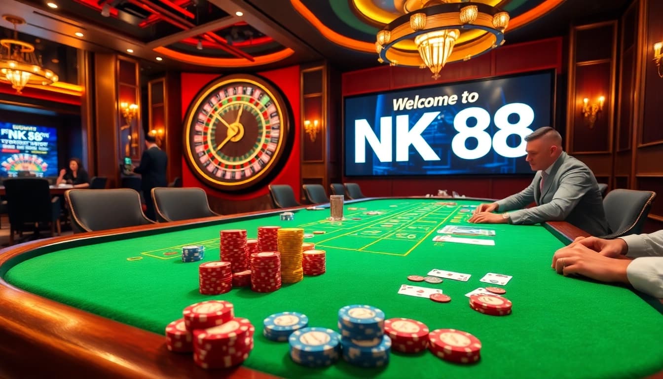 Experience the excitement of NK88 with high-stakes poker and a vibrant casino atmosphere.