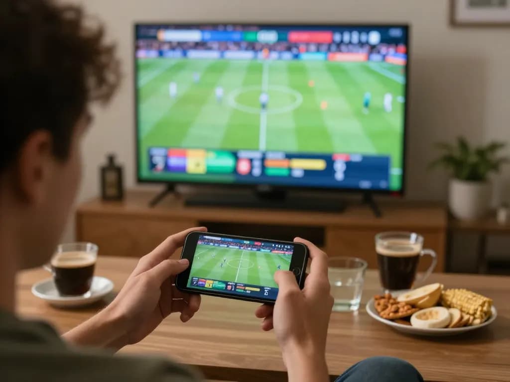 Engaging in live sports betting with kuwinfi on smartphone from a cozy home setup