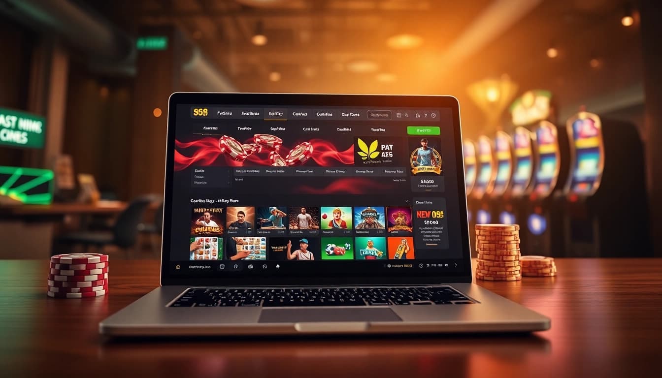 Experience the diverse online gaming options at https://new88pm.com/ with a vibrant digital interface showcasing slots, sports betting, and casino games.