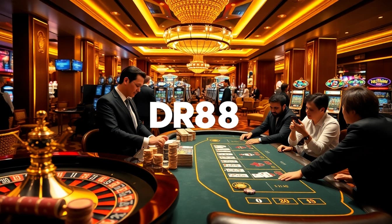 Engage in thrilling bets at DR88's professional casino with vibrant gaming elements and welcoming ambiance.