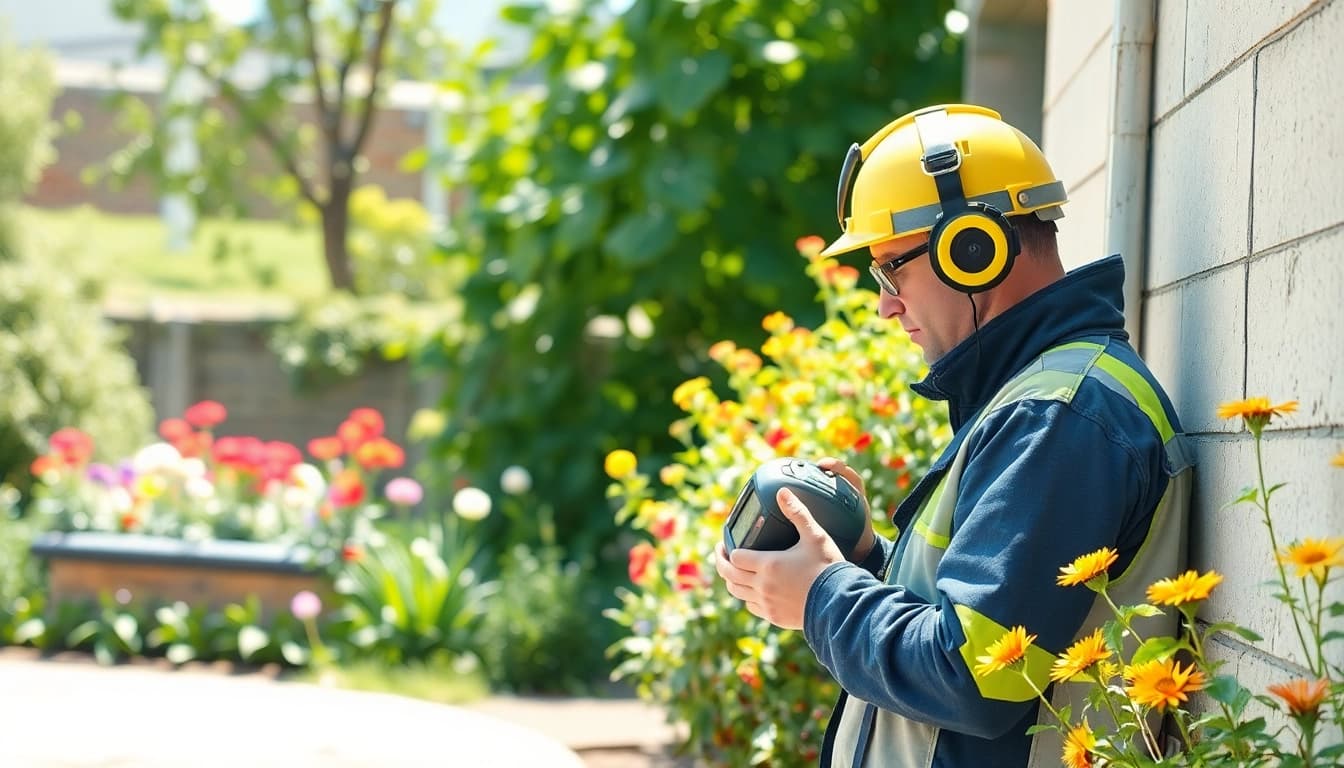 Expert technician conducting leak detection Cornwall using advanced technology.