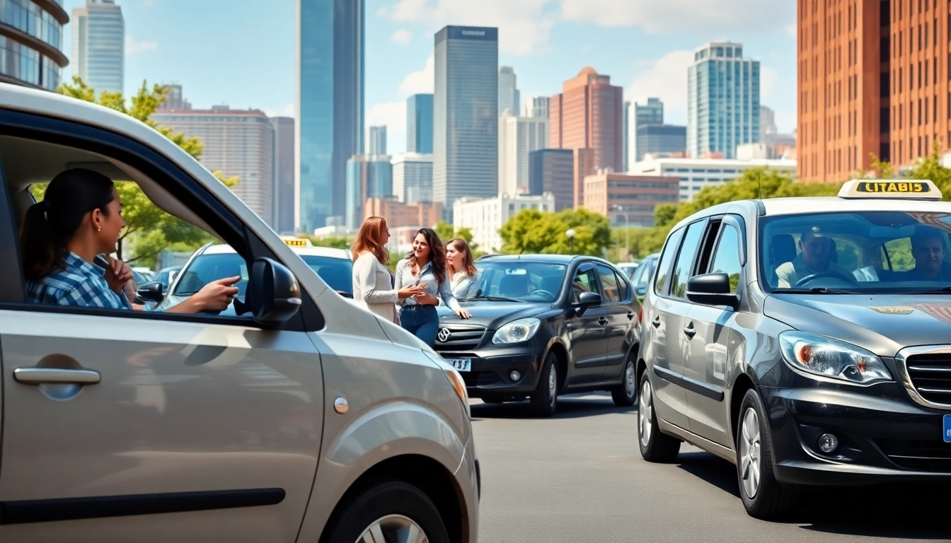 Minicabs providing friendly transportation in a vibrant urban environment.