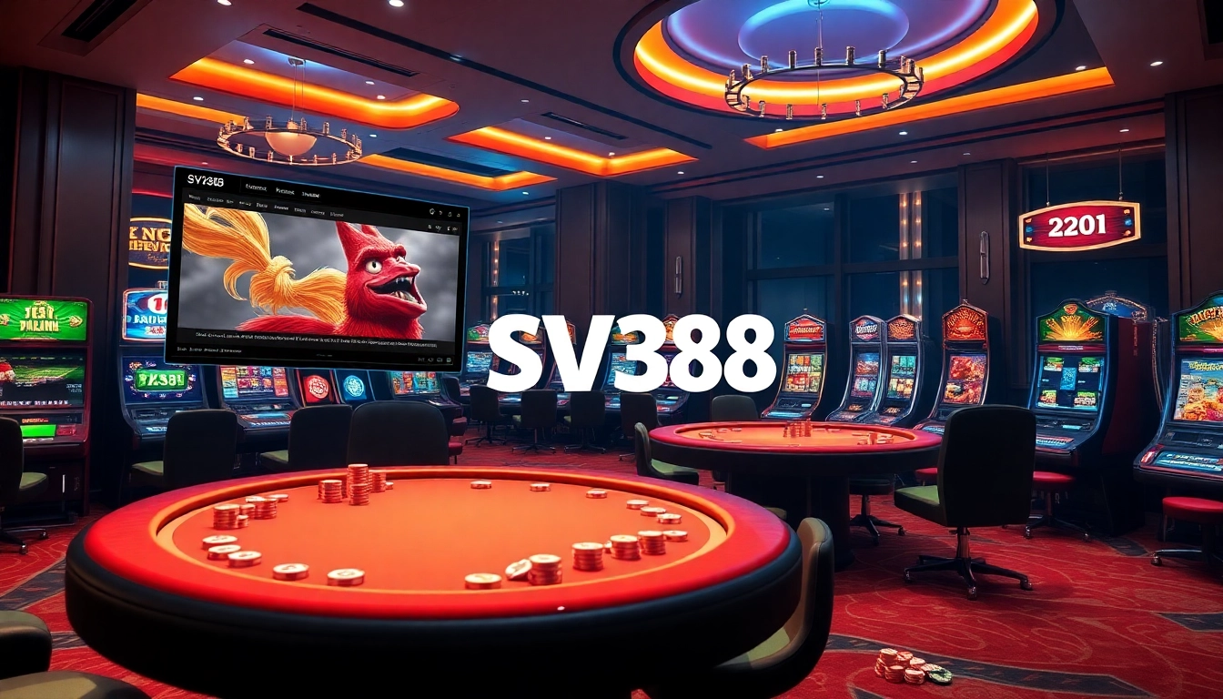 SV388 platform showcasing online gambling features with baccarat, cockfighting, and betting action
