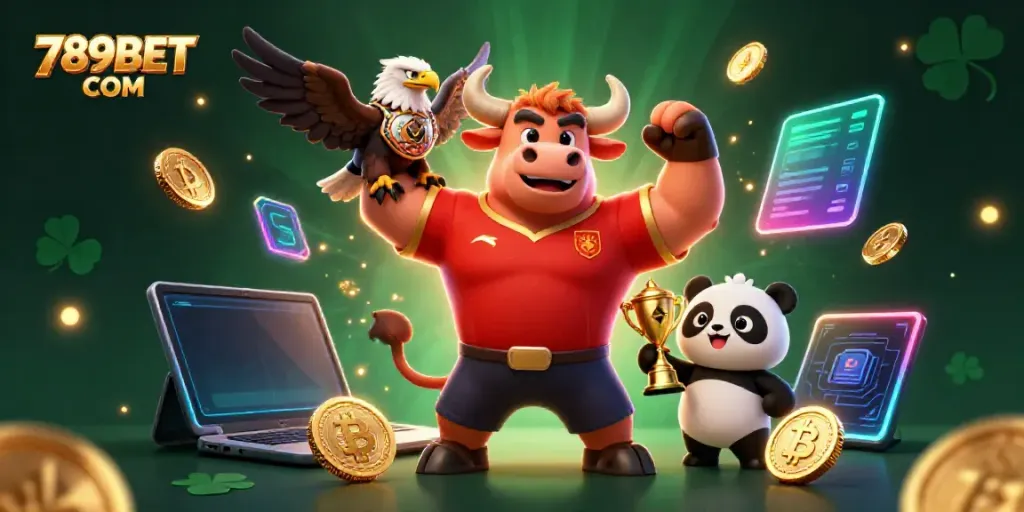Join the fun at 789BET COM with exciting games and lucky characters celebrating wins!