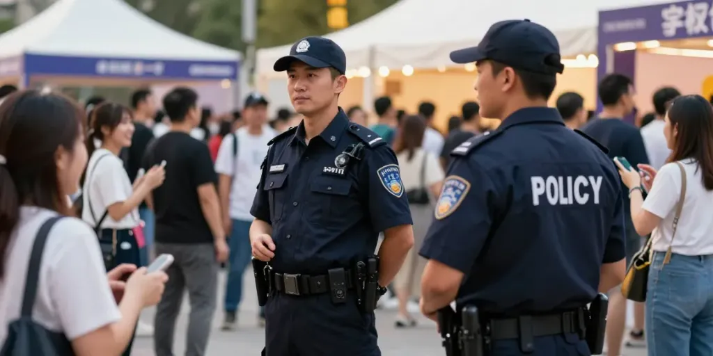 Security professionals at a local event ensure safety and trust in the community.