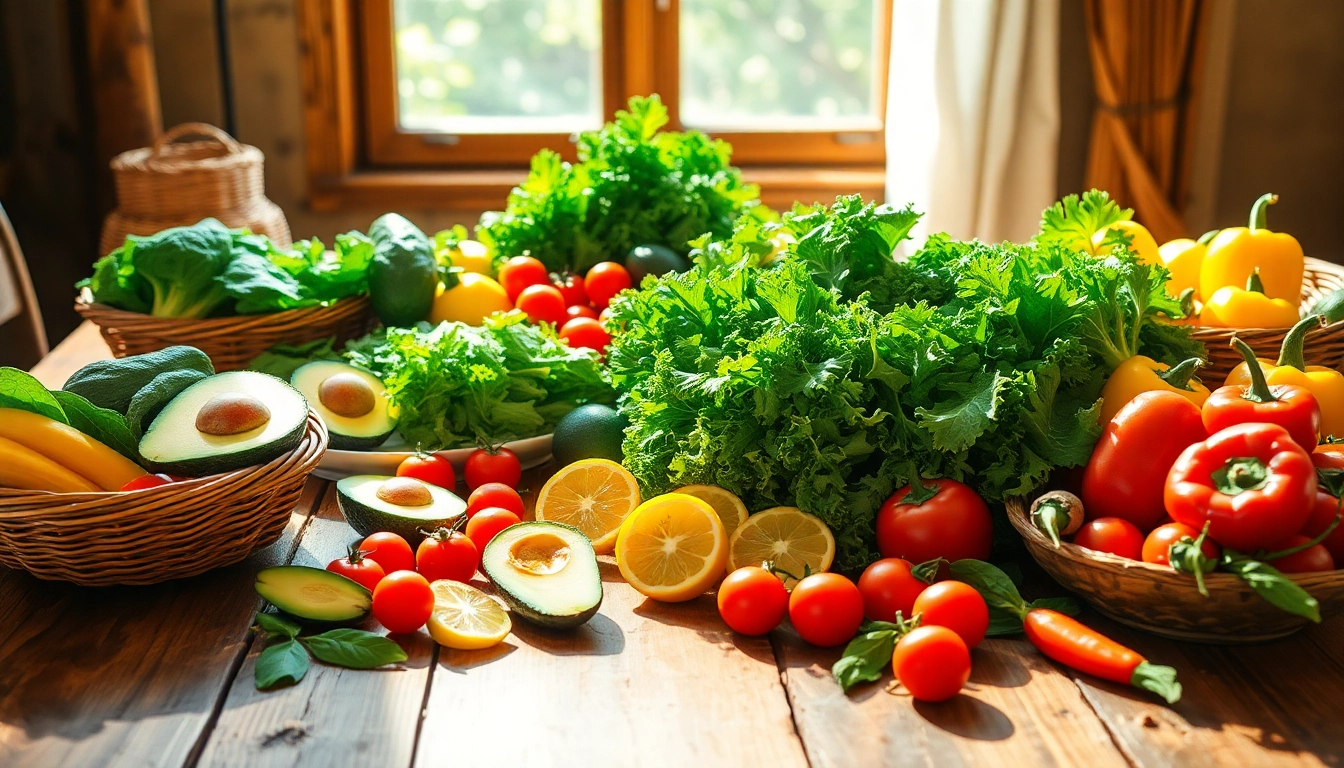 Arrange a variety of Healthy Food items on a rustic table to showcase colorful, nutritious options.