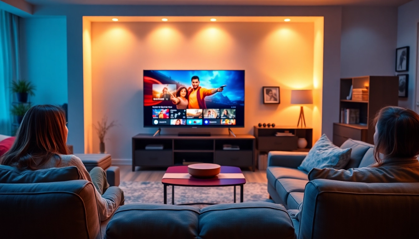 Watch iron tv pro on a stylish TV screen in a cozy living room setting.