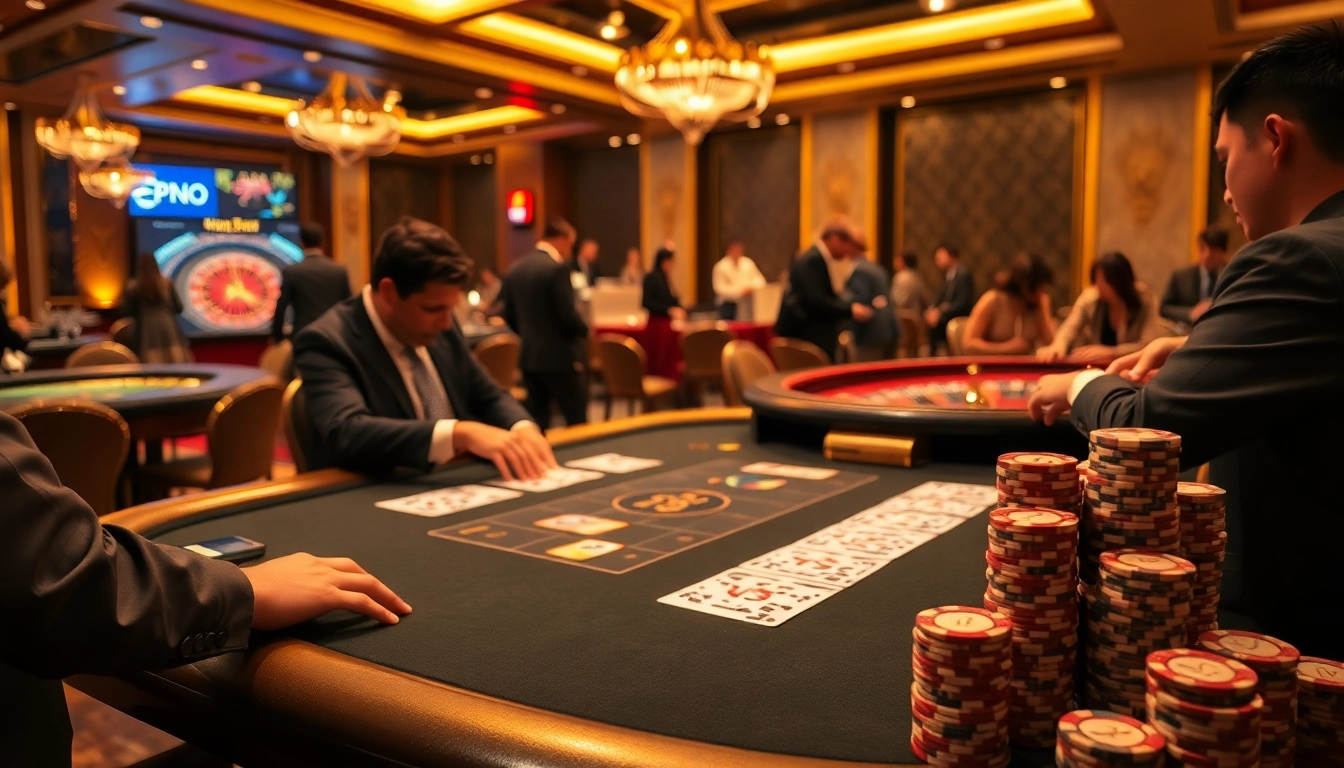 Experience the thrill of keo PU88 at a stunning poker table in an upscale casino.