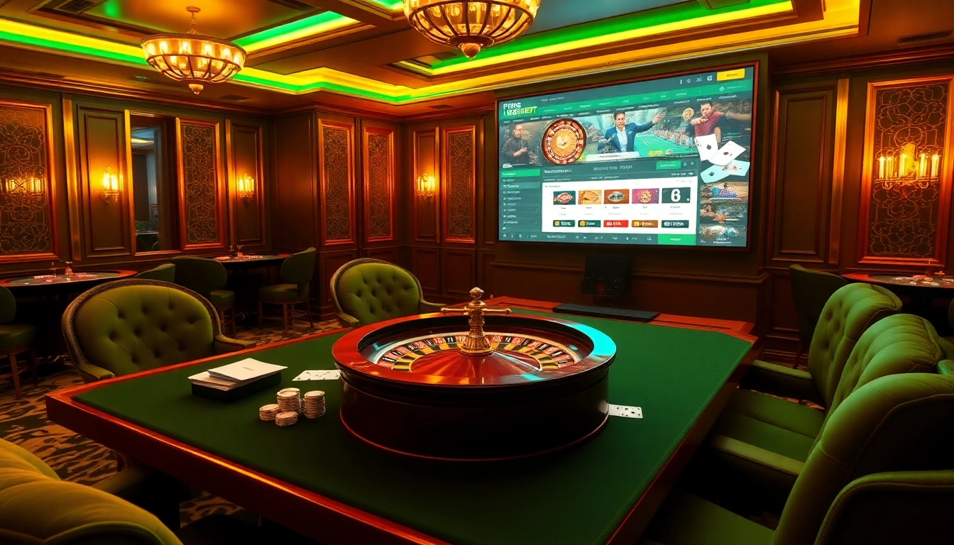 Experience F8bet đăng nhập with a luxurious casino setup featuring an elegant gaming table.