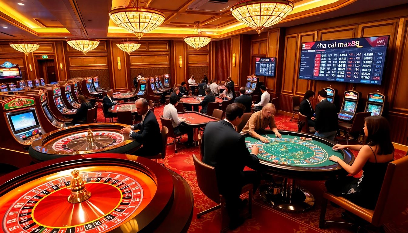 Experience the excitement at nha cai max88 with vibrant casino games and thrilling bets in a luxurious setting.