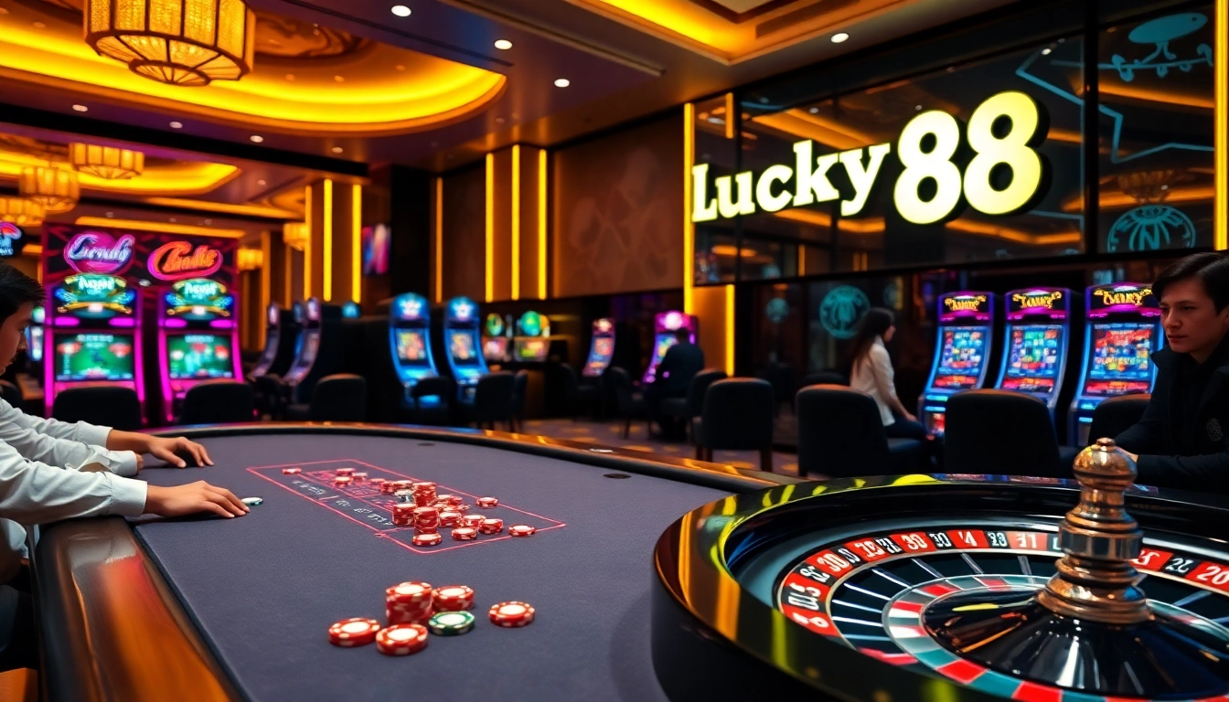 Experience the thrill of winning at Lucky88 with a vibrant casino atmosphere.