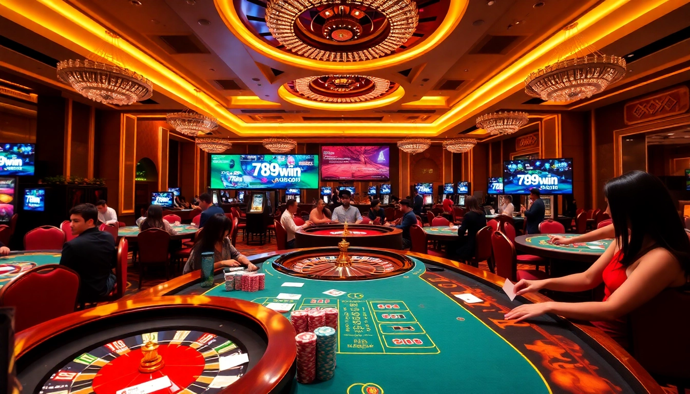 Experience the thrill of gambling at 789win com with vibrant casino tables and players in action.