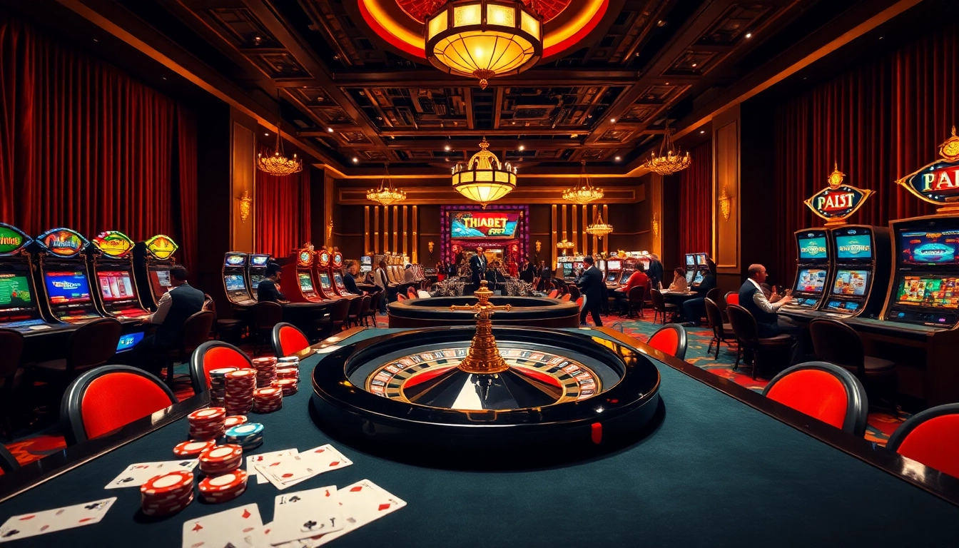 Experience the thrill of gaming at THABET with vibrant tables and stunning slot machines.