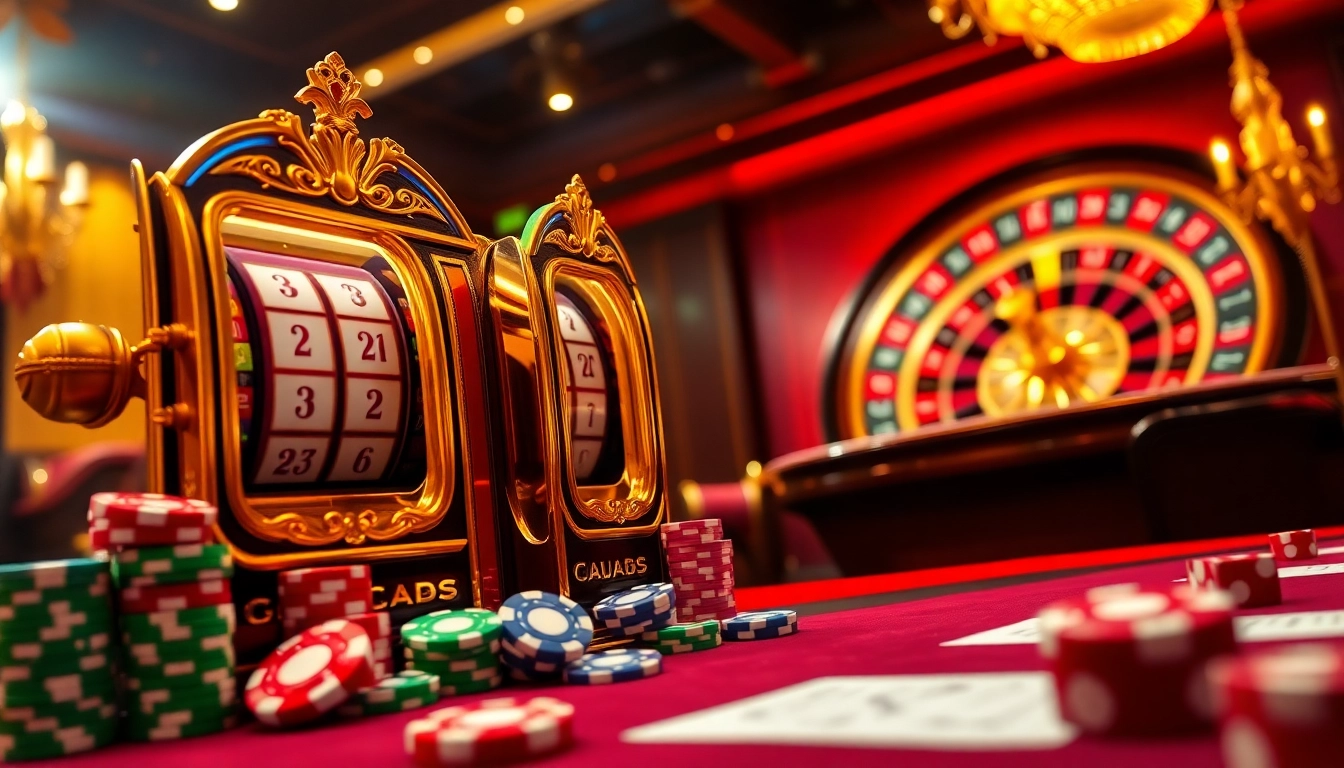Experience the thrill of gaming with 66slots8 com featuring luxurious slot machines and poker chips.