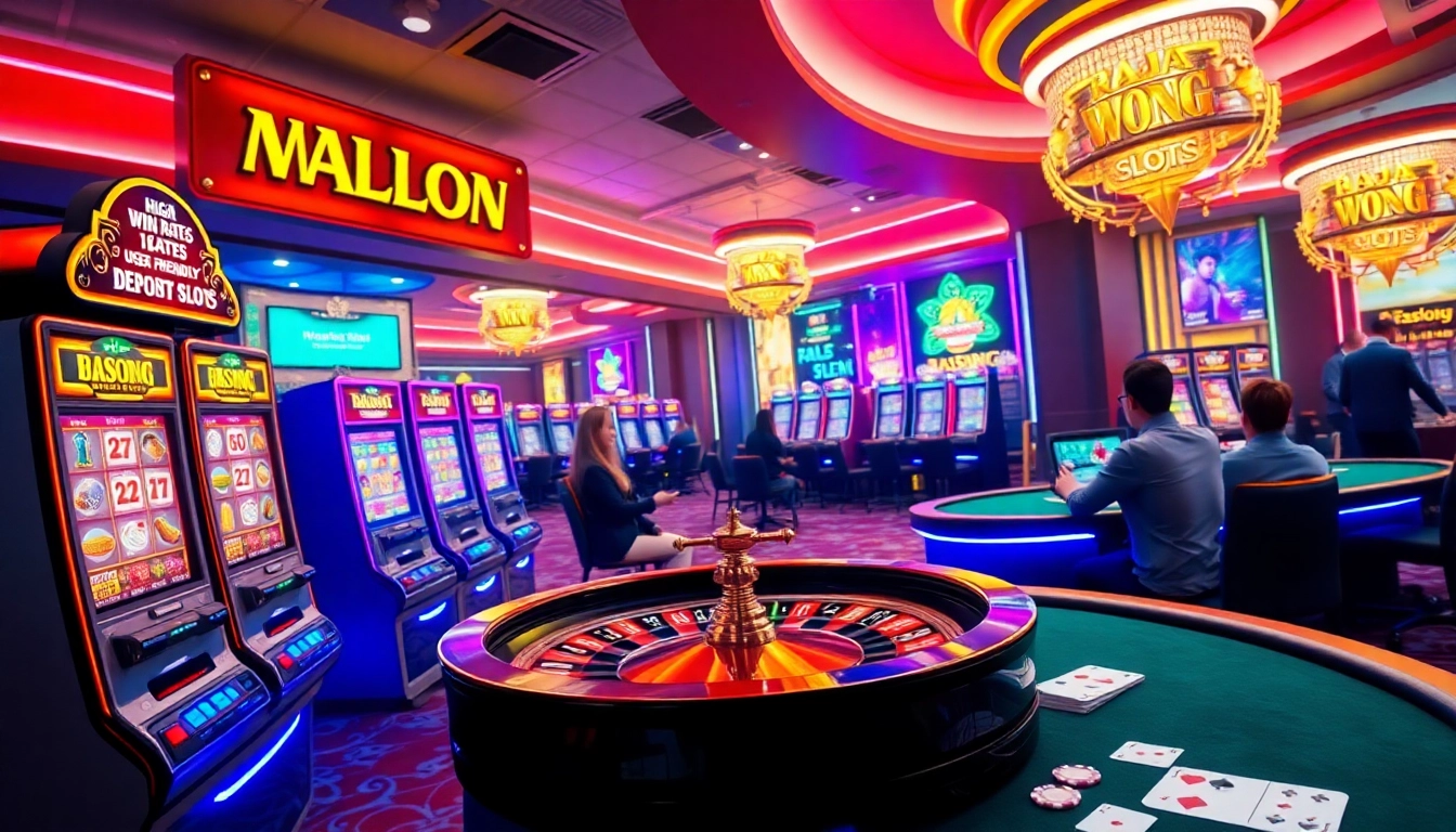 Experience thrilling gameplay at Raja Barong, where colorful slot machines and exciting tables await.