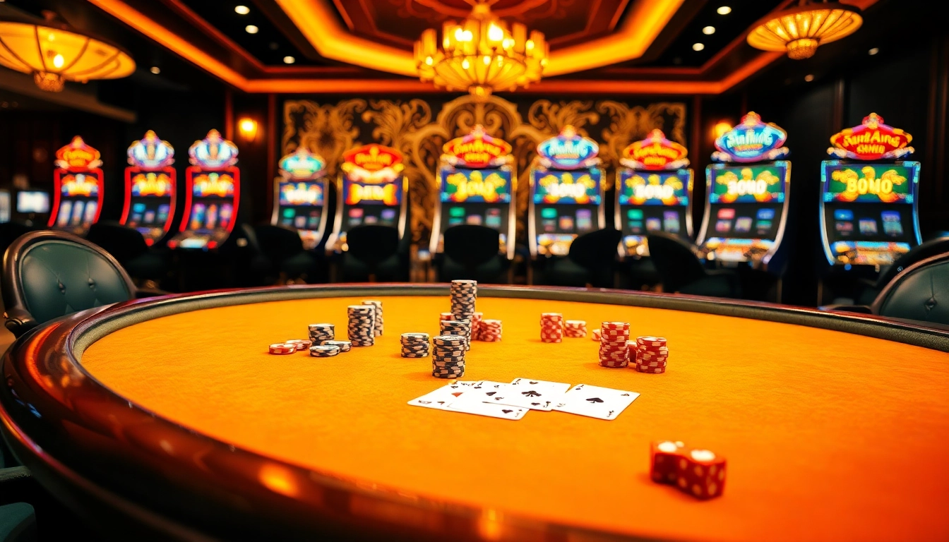 Raja Barong poker players strategizing around a luxurious casino table filled with cards and chips.