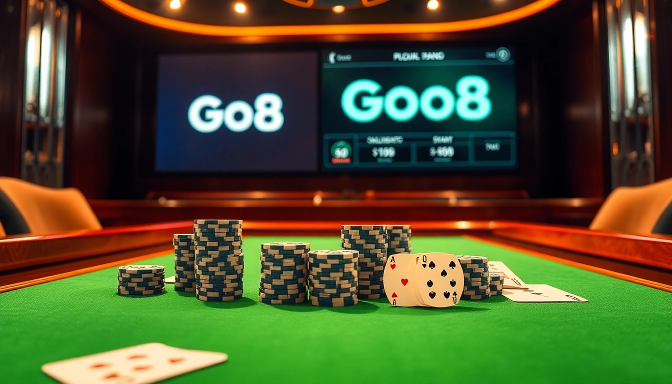 Engage with the Go8 online casino experience through exciting poker games and vibrant action.