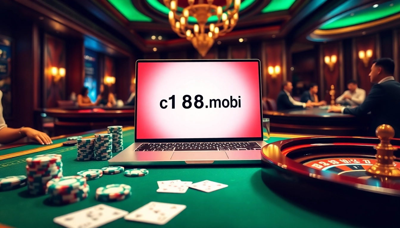 Engaging online casino experience at c168.mobi with poker chips and cards on a stylish table.