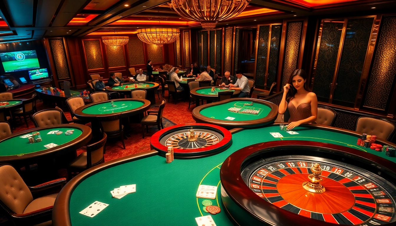 Experience the thrill of Đá Gà Thomo BJ888 with intense gambling action at a luxurious casino table.