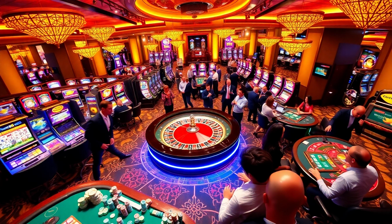 Engaging players celebrating wins at a luxury casino environment from https://ww88.review/ with roulette and slot machines.