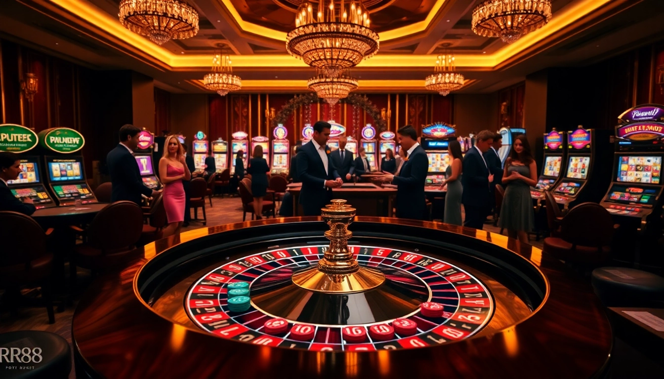 Experience the excitement of RR88 at a high-end casino table with vibrant chips and professional ambiance.