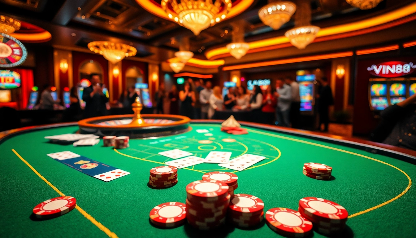 Experience the thrill of winning at VIN88 with vibrant casino games and luxury gaming tables.