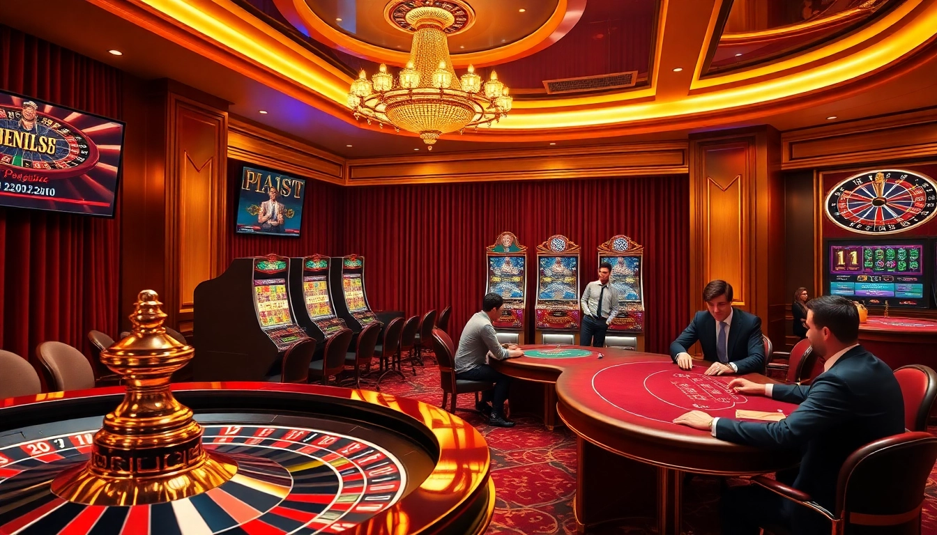 E2bet players enjoying an exciting casino experience with roulette, slots, and poker.