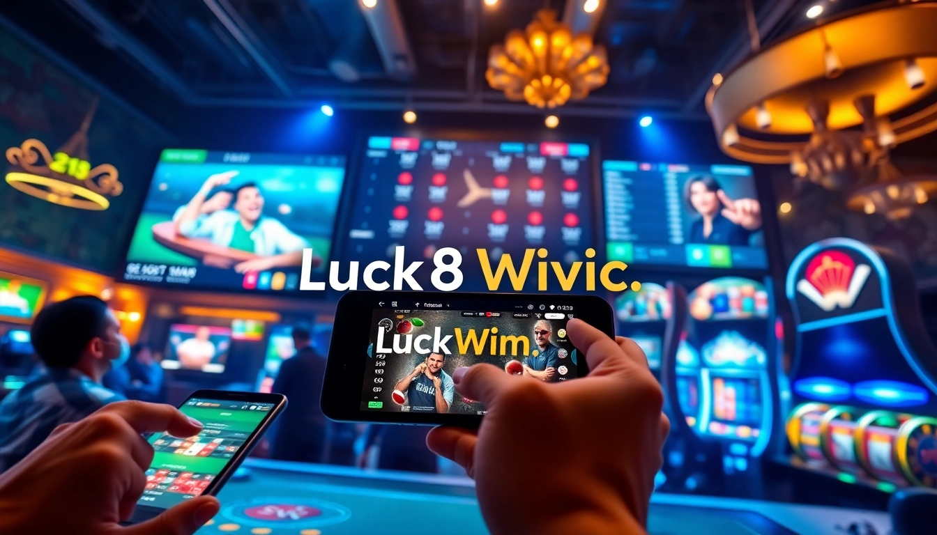 Engaging visual of luck8win.live online betting platform with sports and casino games.