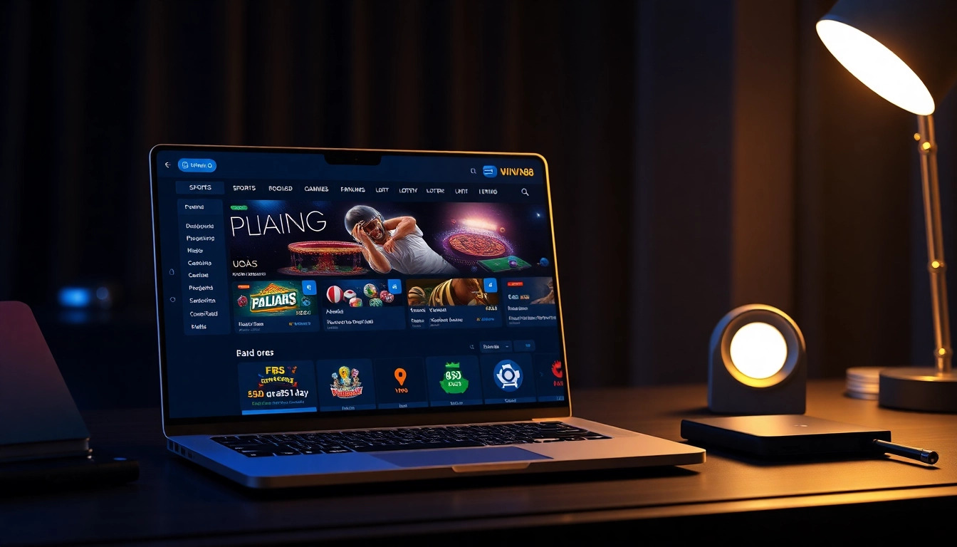 Interactive online betting experience featuring winvn88.live with sports and casino options.