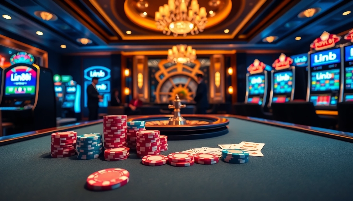 Experience the thrill of link 88i at a luxurious casino table with vibrant poker action.