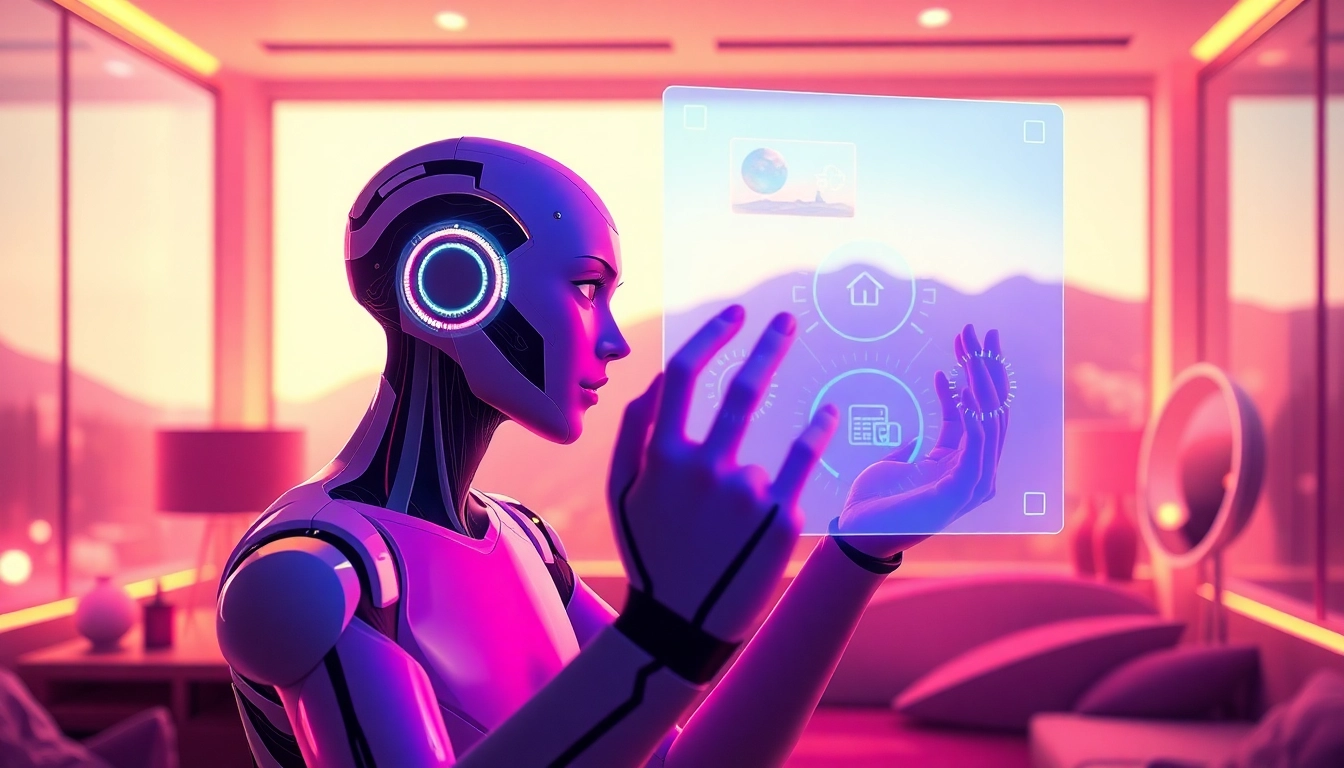 Engaging NSFW AI interaction in a modern virtual setting with ambient lighting.