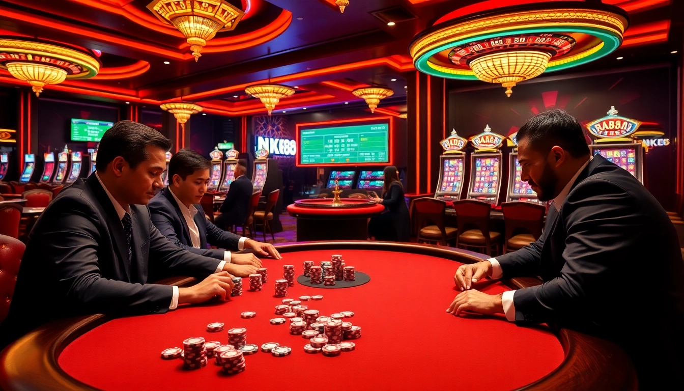 Engaging players at Nhà cái NK88 with vibrant casino games and betting excitement.