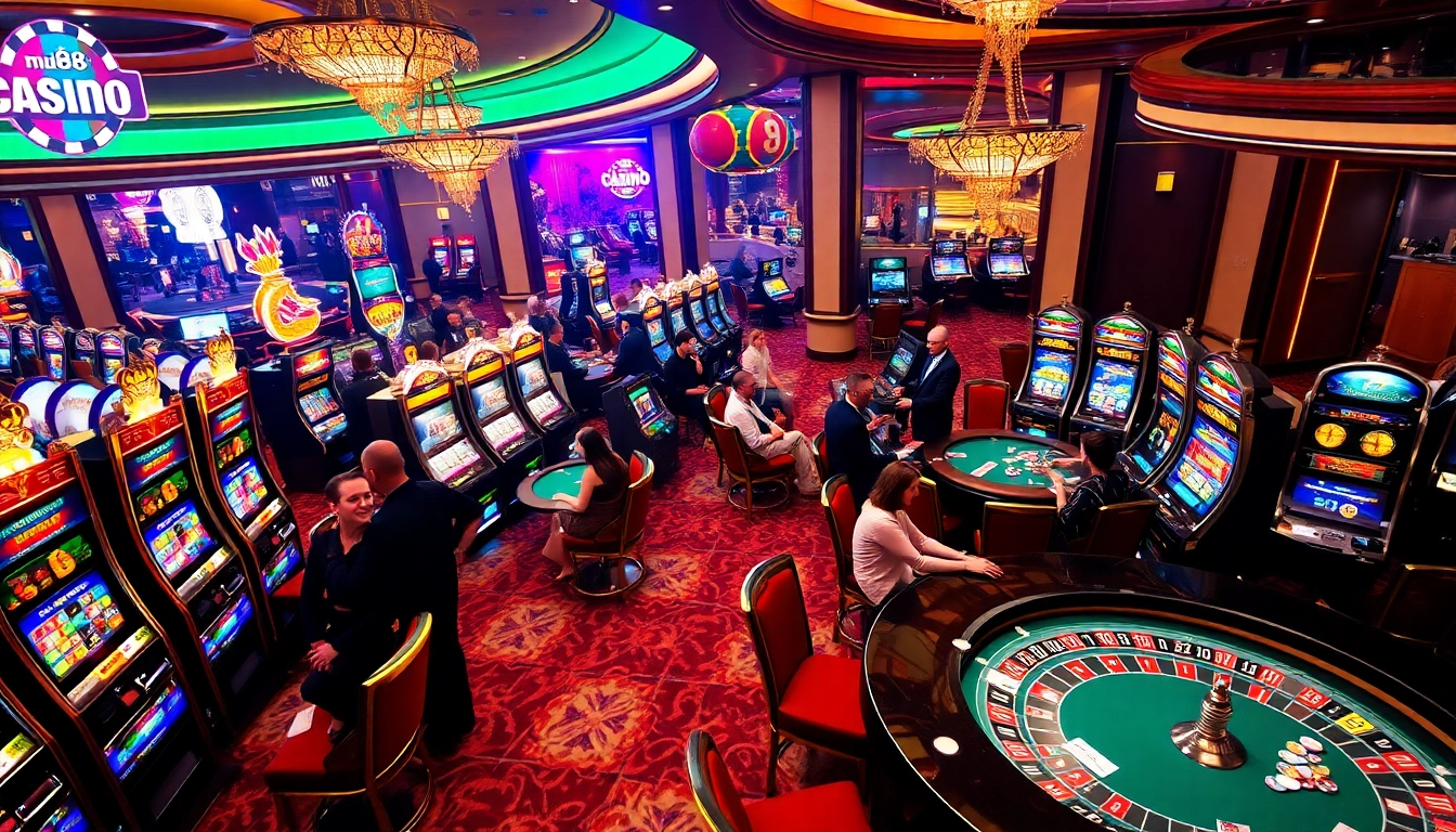 Experience the thrill of gaming at mu88 casino nhà cái uy tín with vibrant slot machines and poker tables.