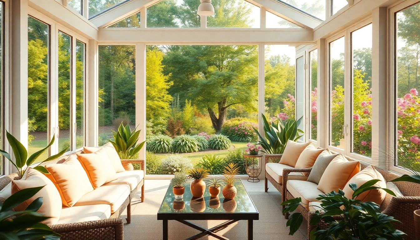 Transform your outdoor sunroom with elegant design and natural surroundings.