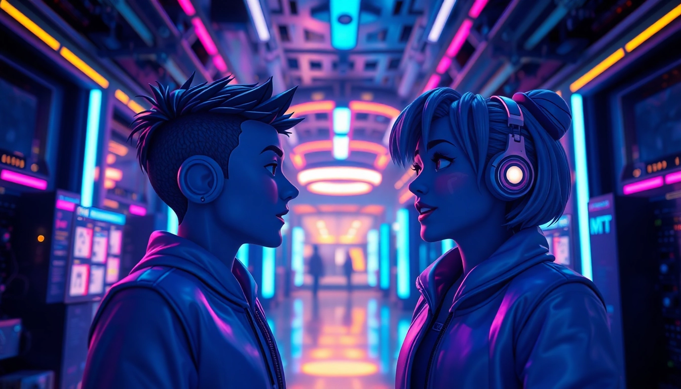 Engaging NSFW character AI avatars in a futuristic chat interface