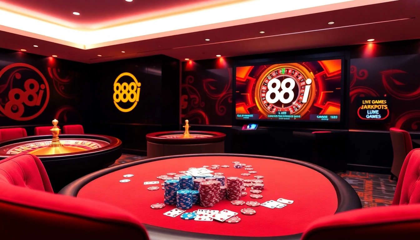 Experience thrilling gameplay at 88i com with exciting poker tables and vibrant casino chips.