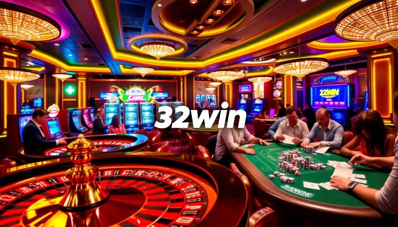 Experience the thrill of winning with 32win App on a vibrant casino floor.