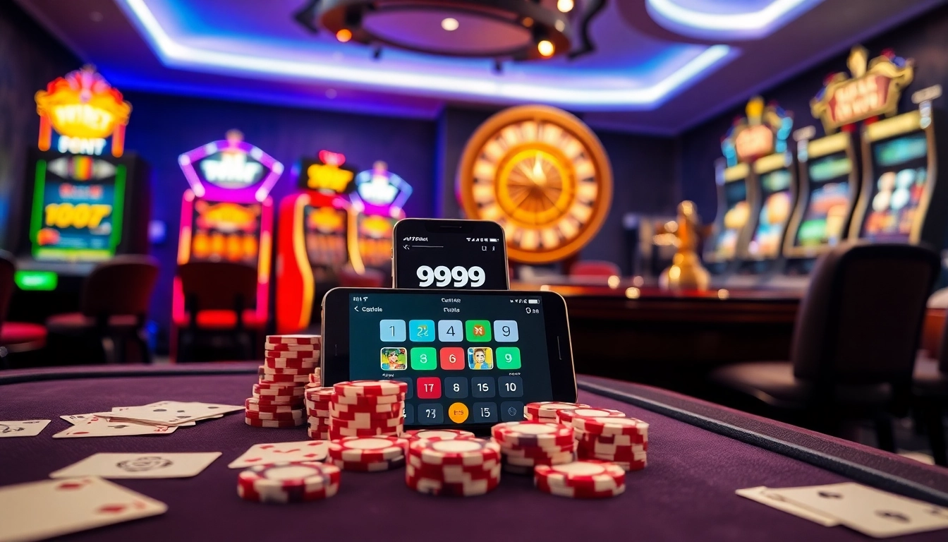 Experience the thrill of betting with the 999bet app at an upscale casino poker table.