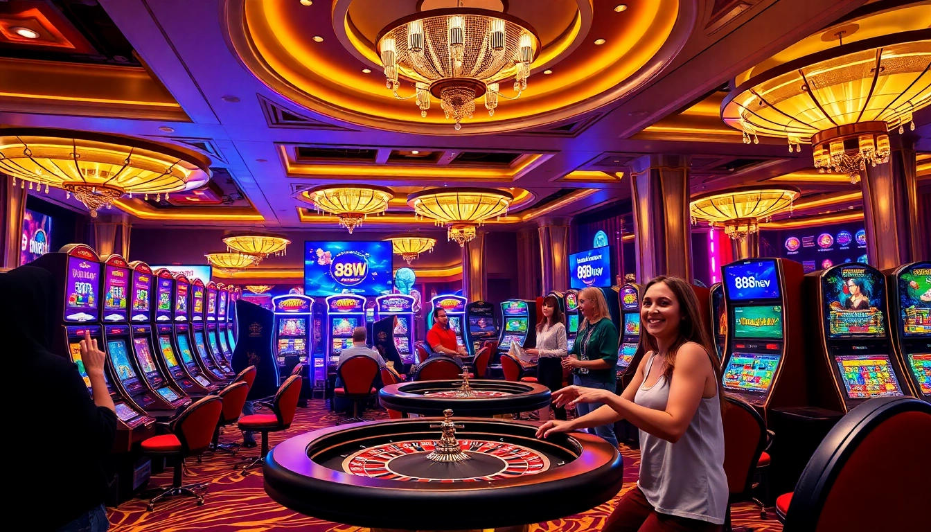 Players enjoying games at 888new casino, showcasing excitement and luxury.