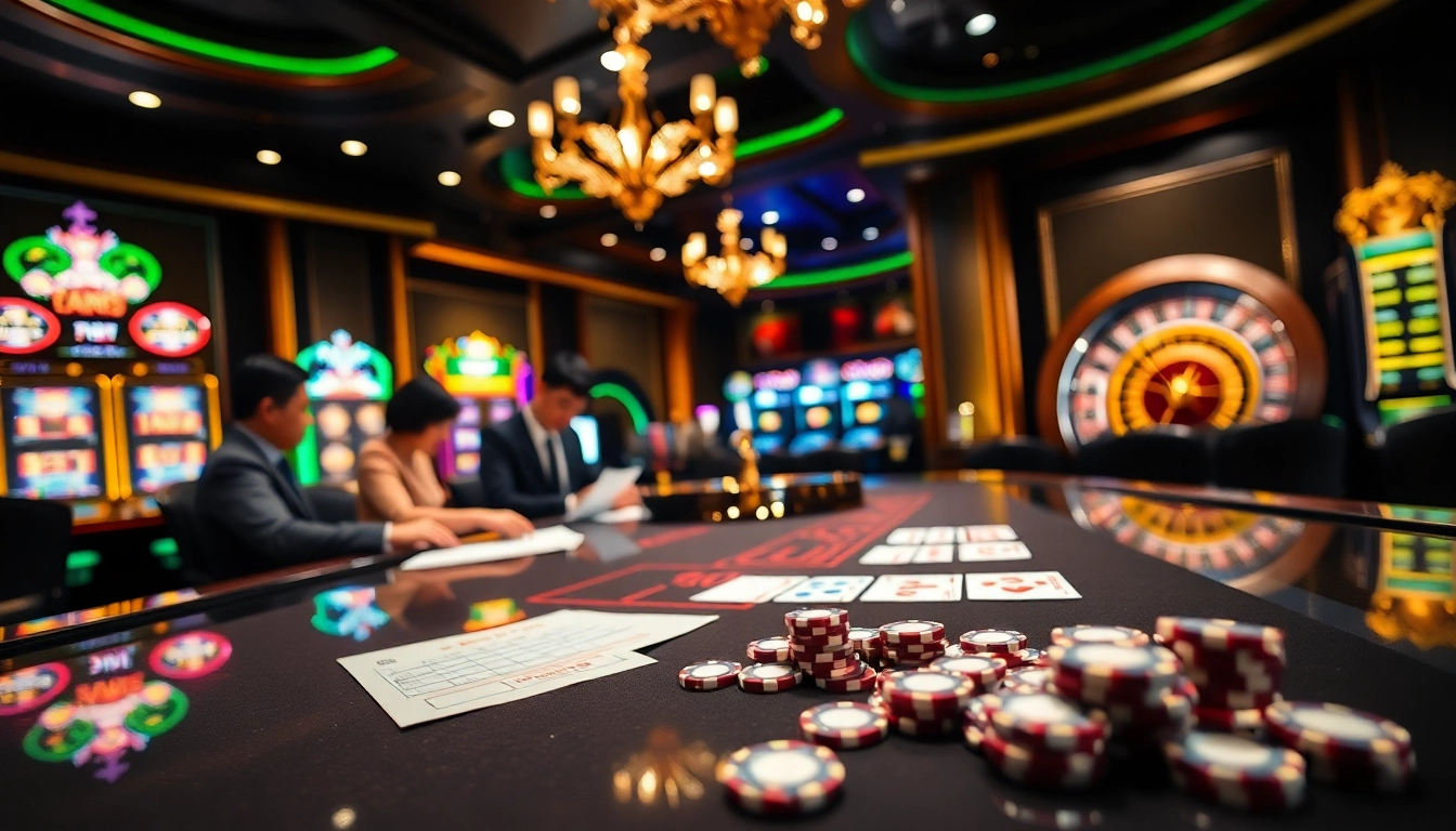 Engage in thrilling bets with keobongda at a luxurious casino gaming table.