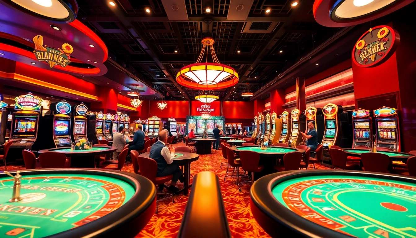 Experience the excitement of gaming at ev88win.live with lively casino scenes and vibrant atmosphere.