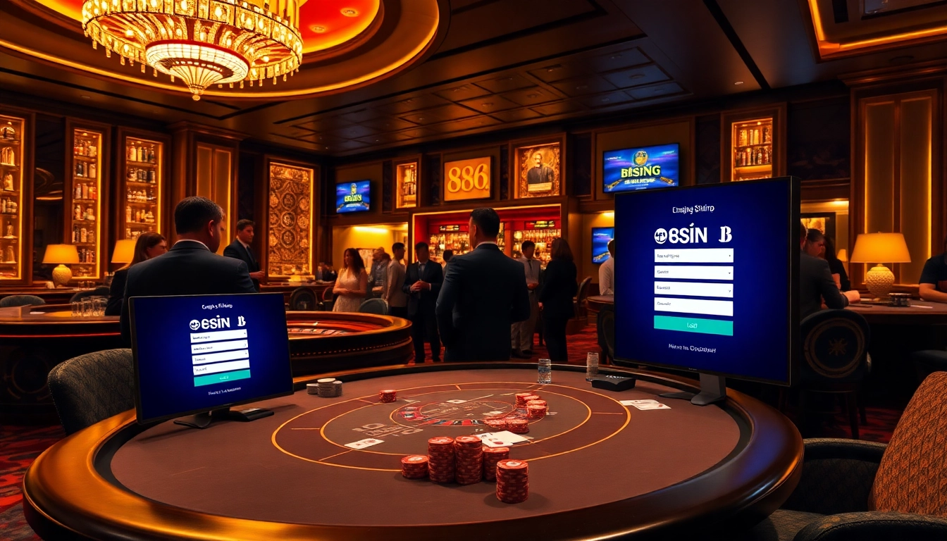 Exciting gambling experience at 88i đăng nhập with roulette and poker table scene.